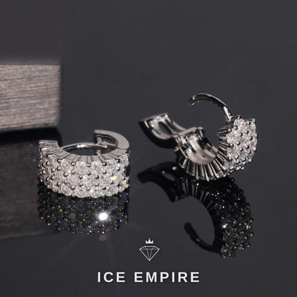 Iced Out 925 Silver Moissanite Stud Earrings