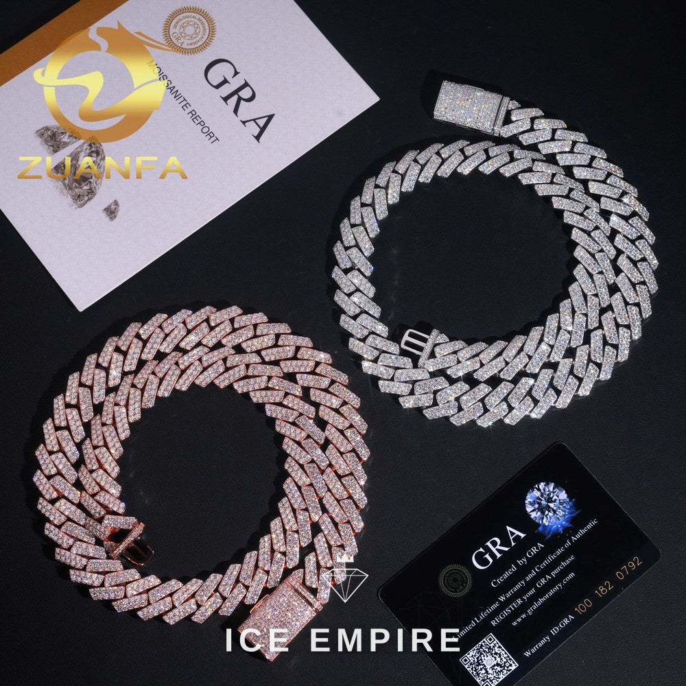 Iced Out Rose Gold Plated Moissanite Cuban Chain
