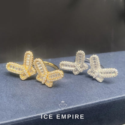 Iced Out Baguette 925 Silver Moissanite Ring