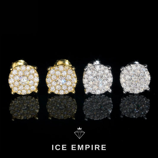 Iced Out Cluster 925 Silver Lab Grown Diamond Earrings