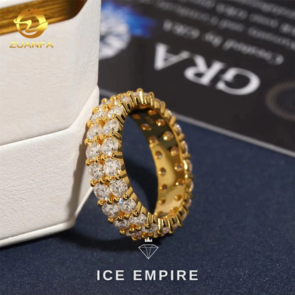 Iced Out 925 Silver Moissanite Ring