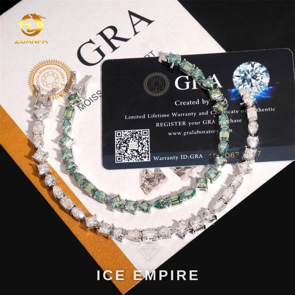 Iced Out 925 Silver Moissanite Tennis Bracelet