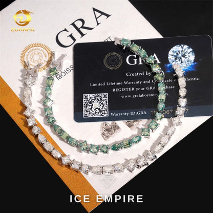 Iced Out 925 Silver Moissanite Tennis Bracelet