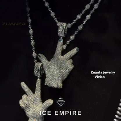 Iced Out 925 Silver Pendant