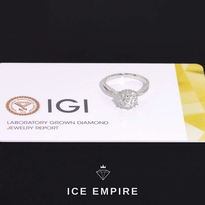 Iced Out 18K Gold Lab Grown Diamond Engagement Ring
