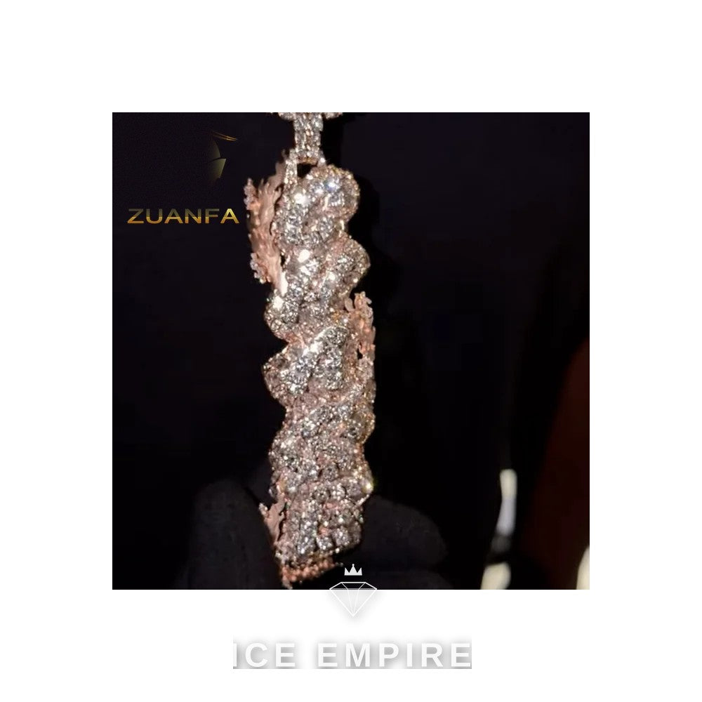 Iced Out Rose Gold Plated Moissanite Pendant