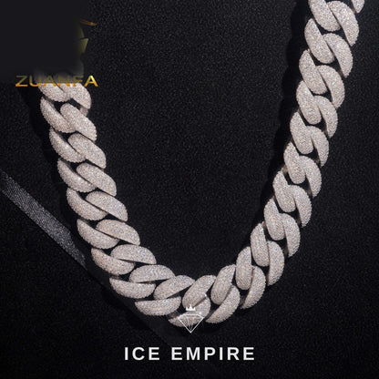 Iced Out Rose Gold Plated Moissanite Cuban Chain