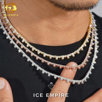 Iced Out Rose Gold Plated Moissanite Cuban Chain