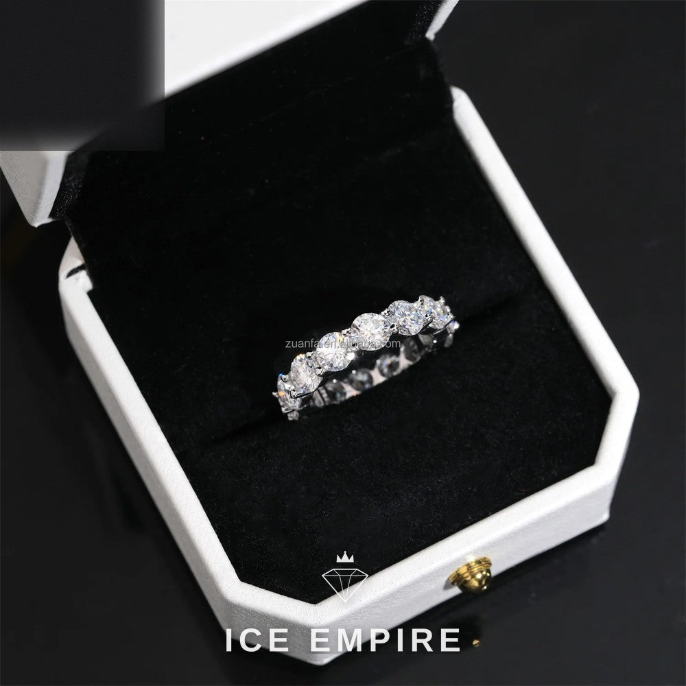 Iced Out 925 Silver Moissanite Ring