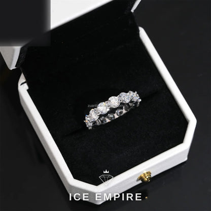 Iced Out 925 Silver Moissanite Ring