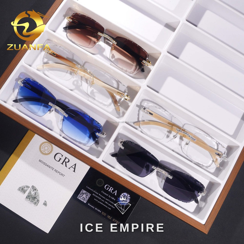 Iced Out 925 Silver Moissanite Glasses