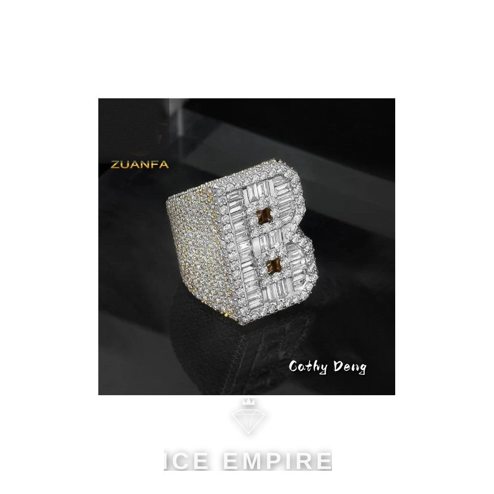 Iced Out Baguette 925 Silver Moissanite Cuban Chain