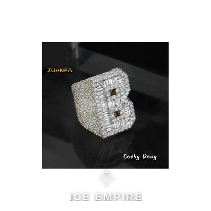 Iced Out Baguette 925 Silver Moissanite Cuban Chain