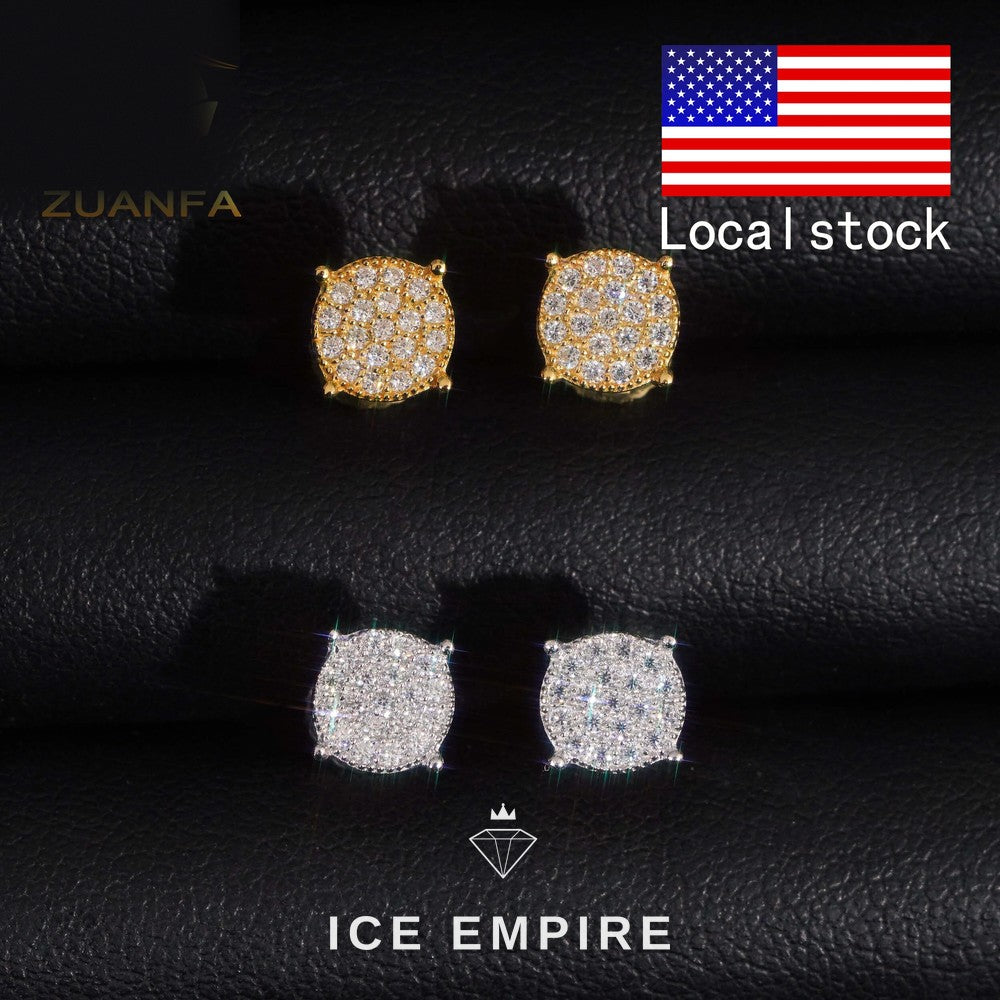 Iced Out Gold Plated Moissanite Earrings