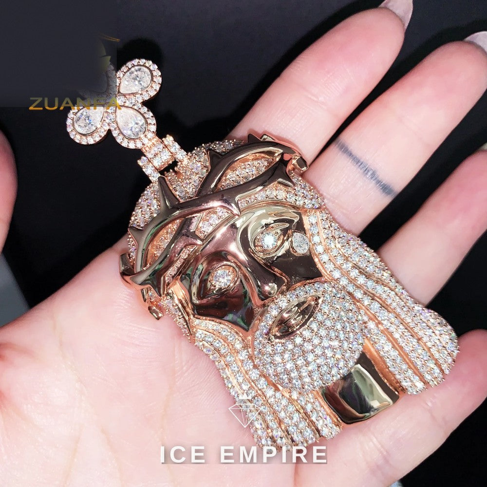 Iced Out Baguette 925 Silver Moissanite Pendant