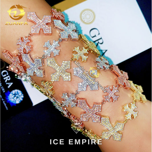 Iced Out Rose Gold Plated Moissanite Cuban Chain