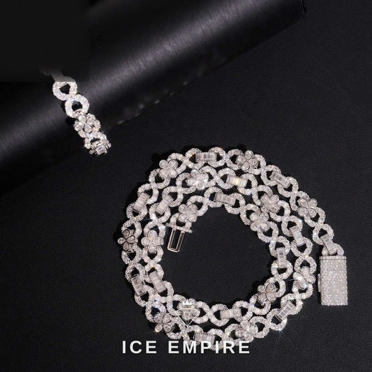 Iced Out Rose Gold Plated Moissanite Cuban Chain