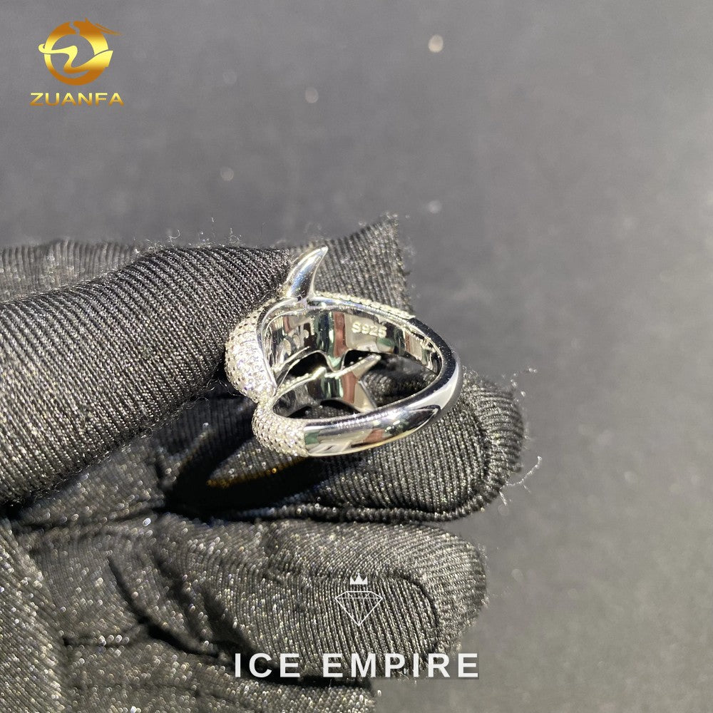 Iced Out 925 Silver Moissanite Ring