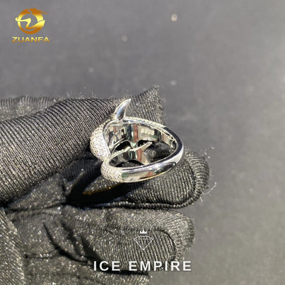 Iced Out 925 Silver Moissanite Ring