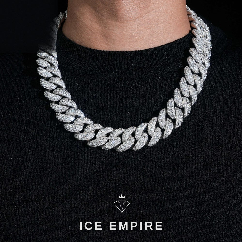 Iced Out Rose Gold Plated Moissanite Cuban Chain