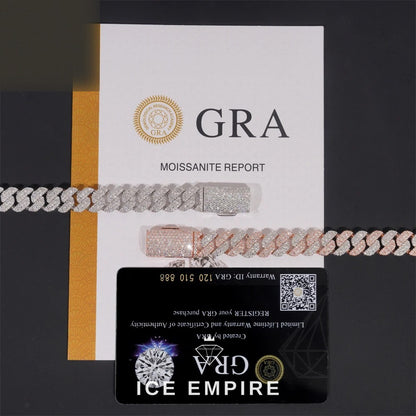 Iced Out 925 Silver Moissanite Cuban Chain