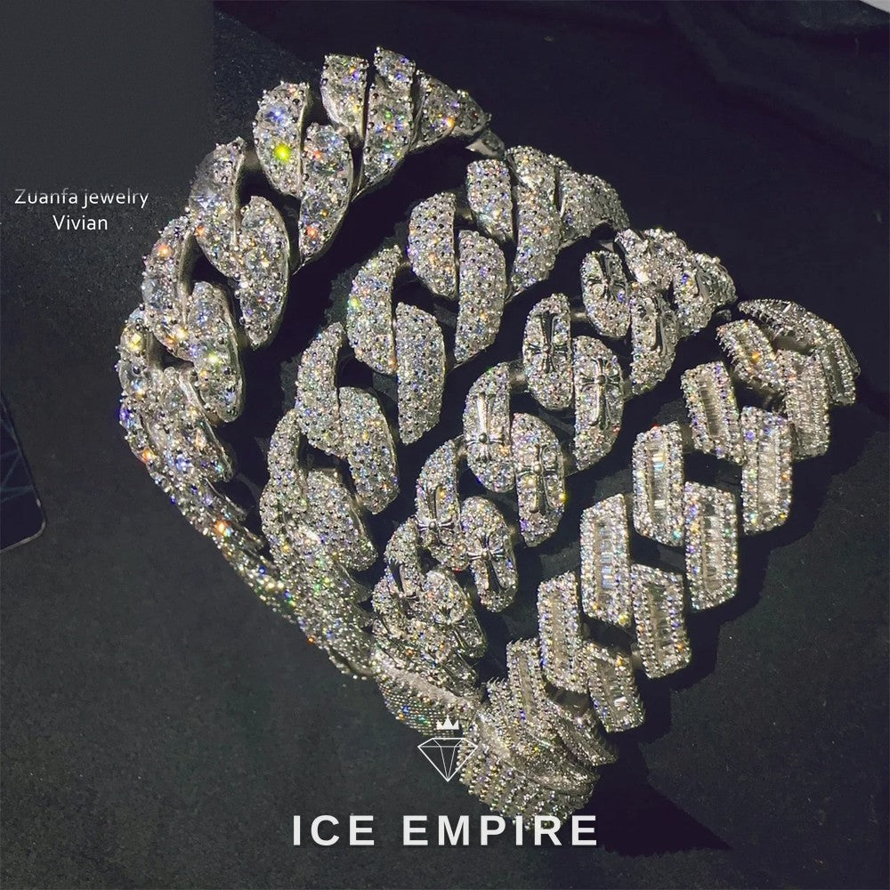 Iced Out Rose Gold Plated Moissanite Cuban Chain