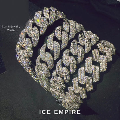 Iced Out Rose Gold Plated Moissanite Cuban Chain