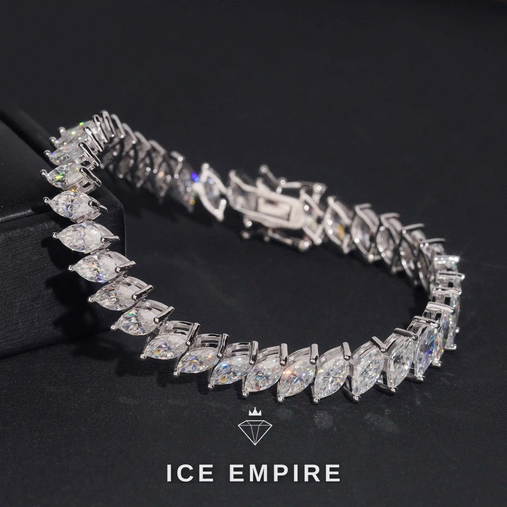Iced Out 925 Silver Moissanite Tennis Bracelet