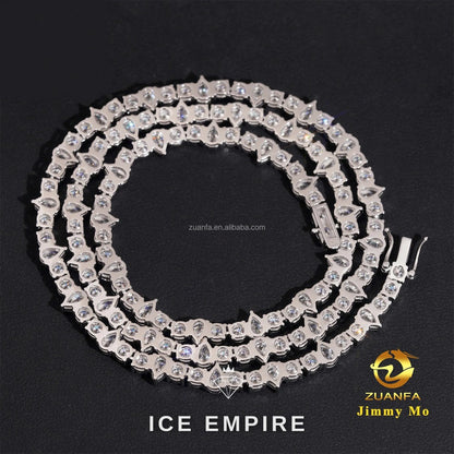 Iced Out 925 Silver Moissanite Cuban Chain
