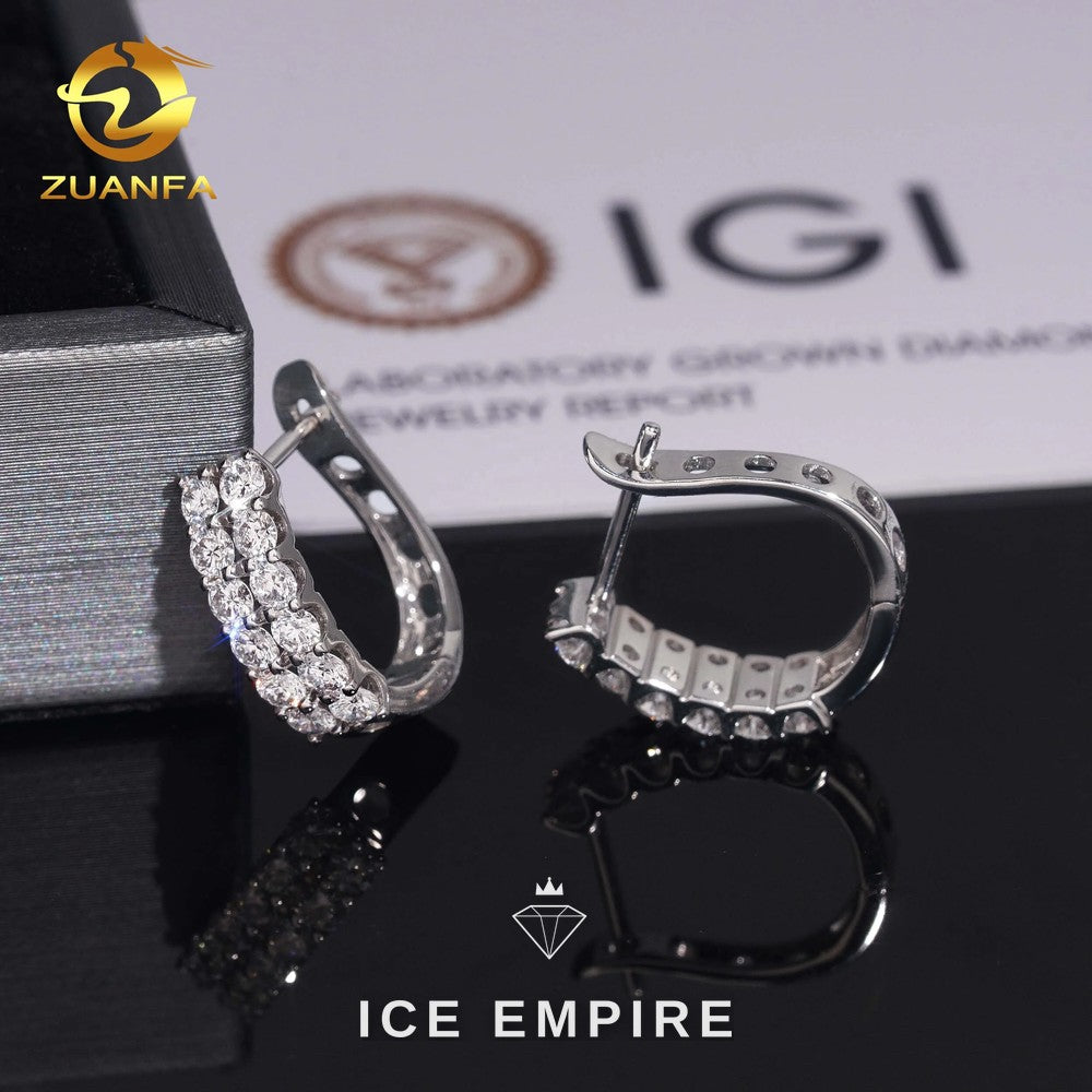 Iced Out 18K Gold Lab Grown Diamond Earrings