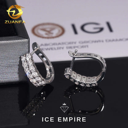 Iced Out 18K Gold Lab Grown Diamond Earrings