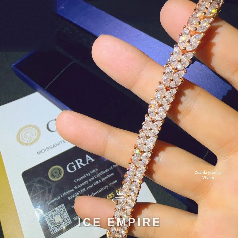 Iced Out 925 Silver Moissanite Tennis Chain
