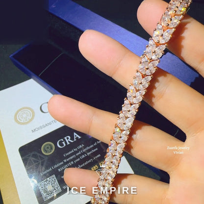 Iced Out 925 Silver Moissanite Tennis Chain