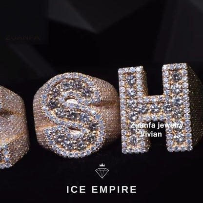 Iced Out 925 Silver Moissanite Ring