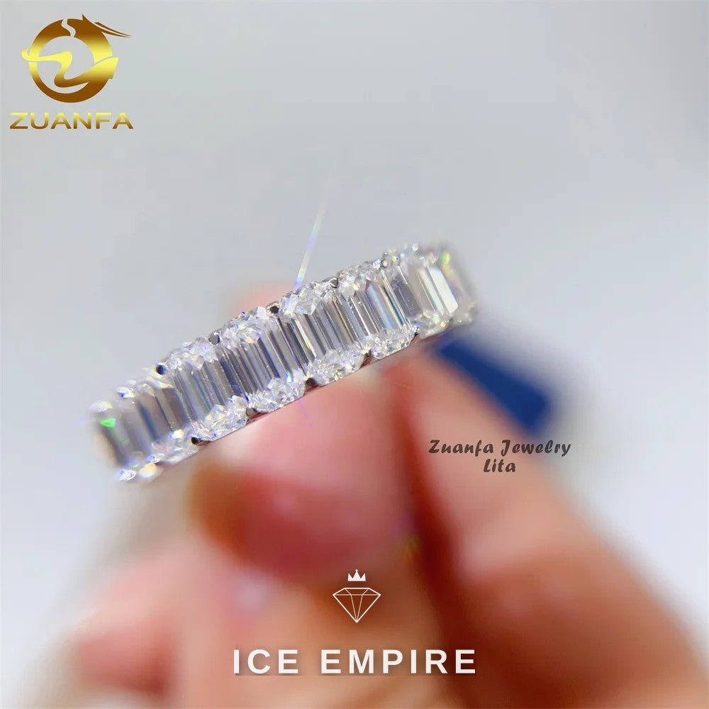 Iced Out 925 Silver Moissanite Ring