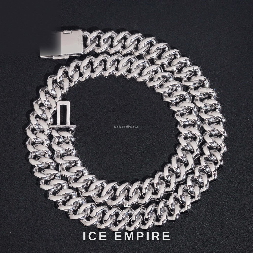 Iced Out 925 Silver Moissanite Cuban Chain