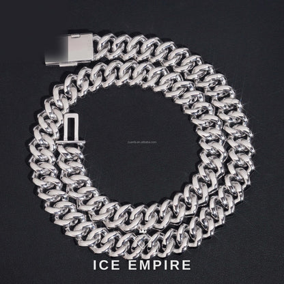 Iced Out 925 Silver Moissanite Cuban Chain