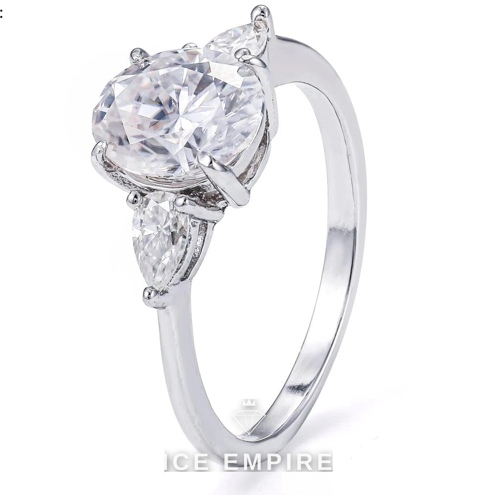 Iced Out 925 Silver Moissanite Engagement Ring