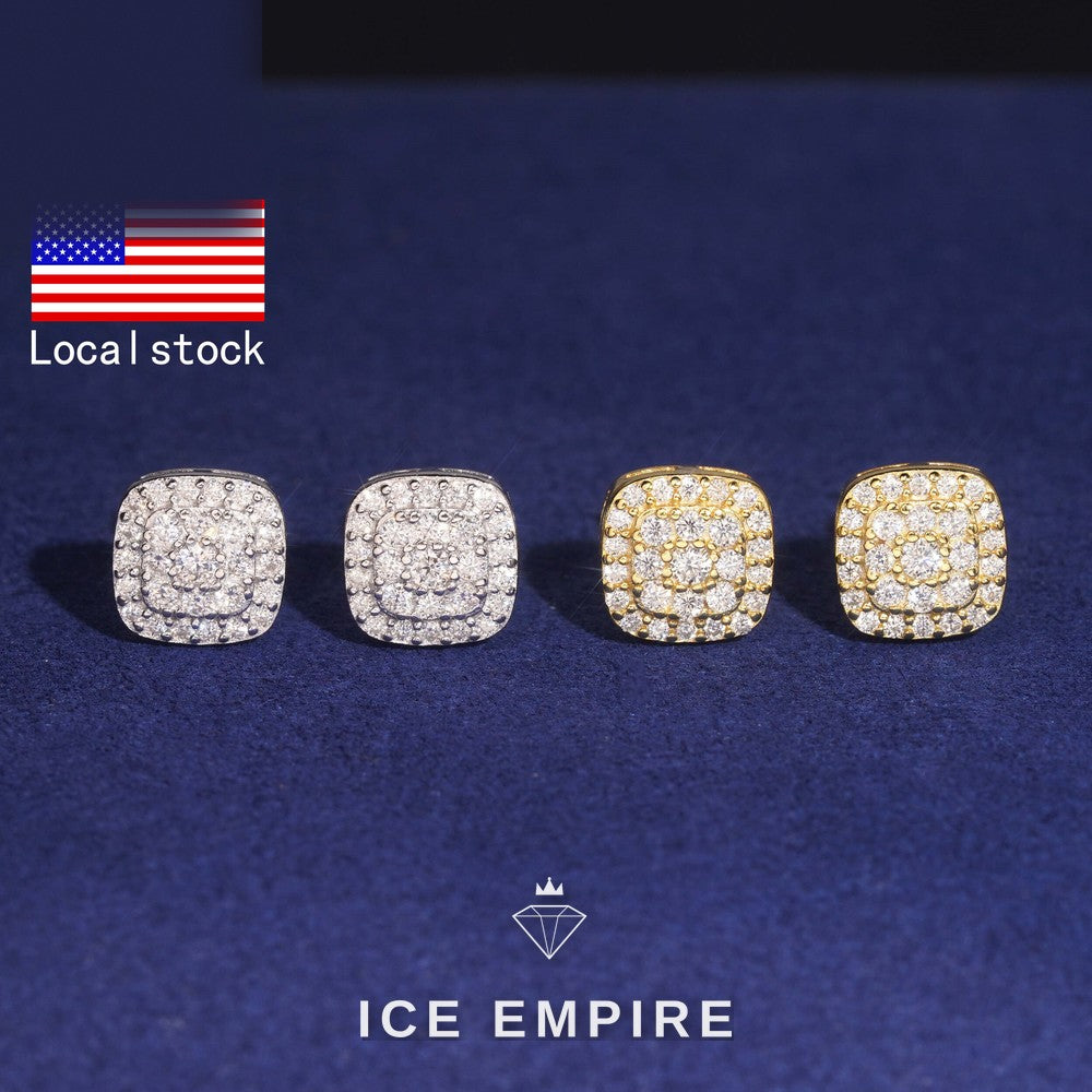 Iced Out Gold Plated Moissanite Earrings