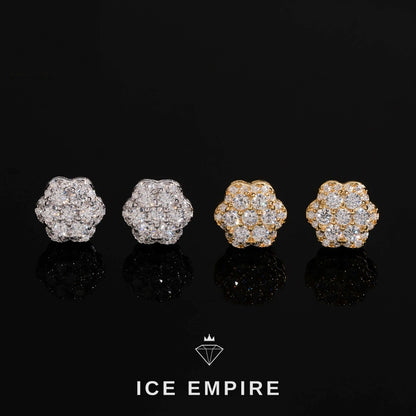 Iced Out Cluster Rose Gold Plated Lab Grown Diamond Earrings