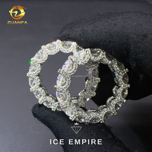 Iced Out 925 Silver Moissanite Ring