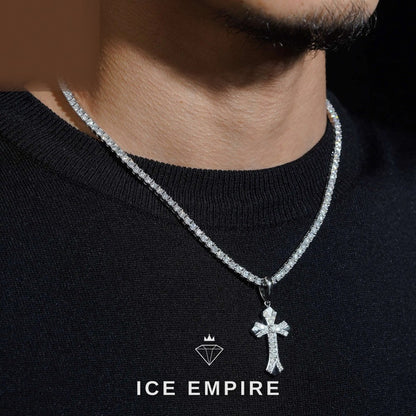 Iced Out Baguette Gold Plated Lab Grown Diamond Pendant