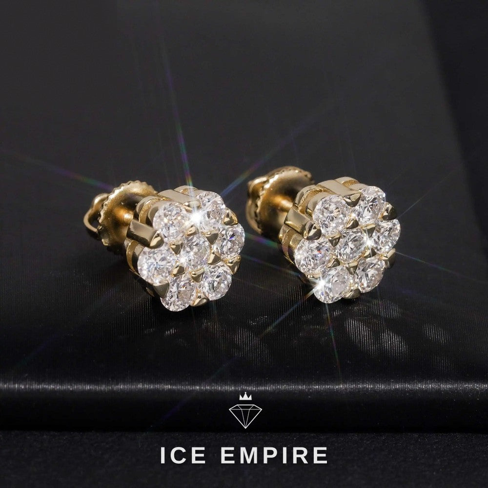 Iced Out Rose Gold Plated Lab Grown Diamond Earrings