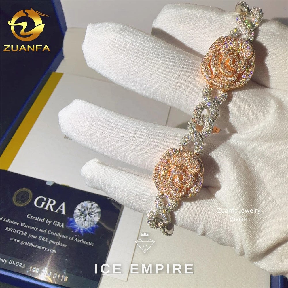 Iced Out 925 Silver Moissanite Cuban Chain