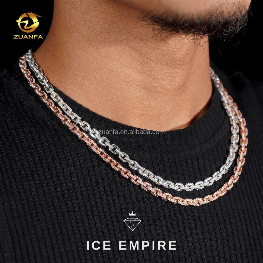 Iced Out Rose Gold Plated Moissanite Cuban Chain