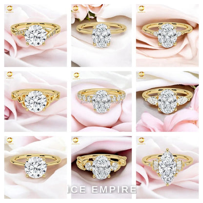 Iced Out Gold Plated Moissanite Engagement Ring