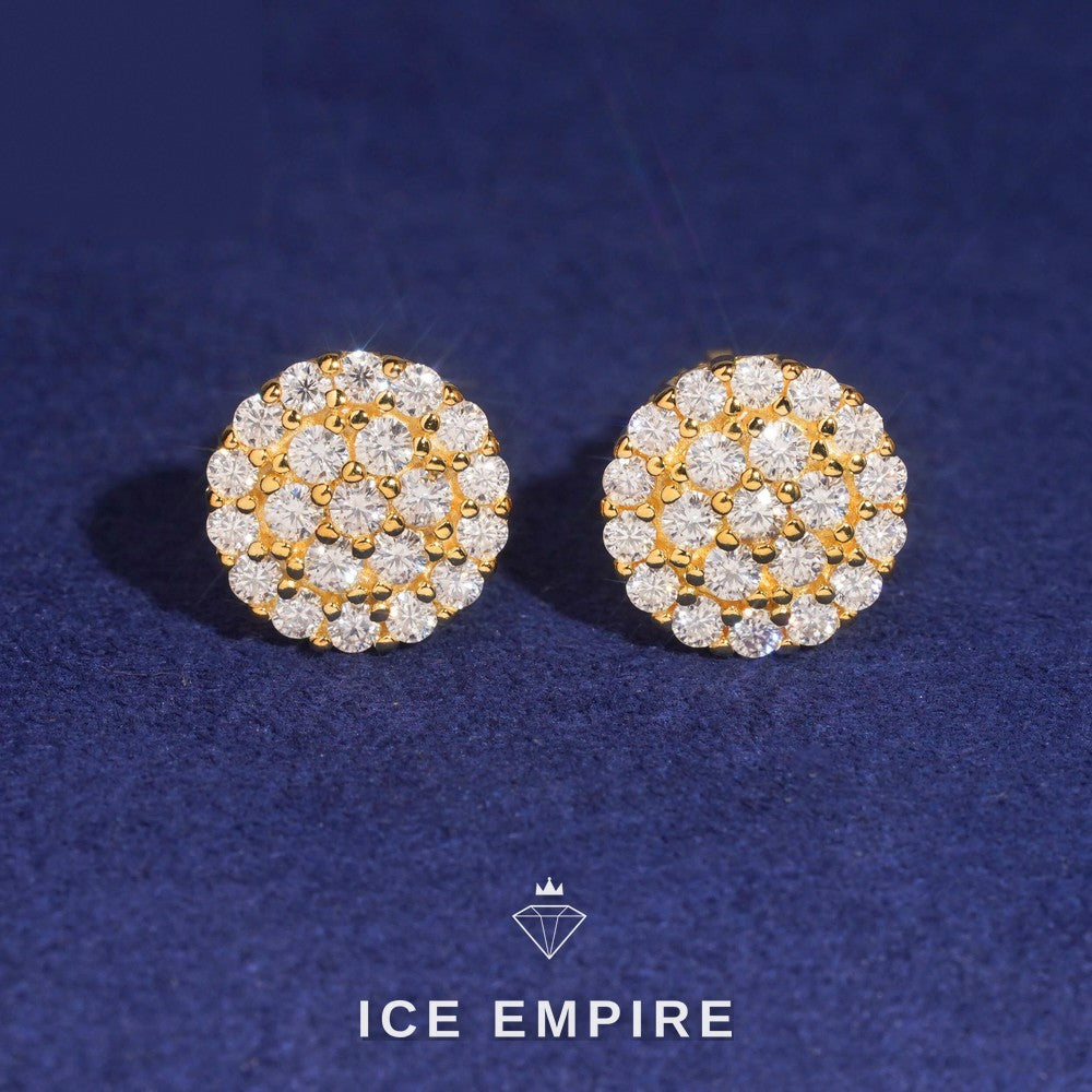 Iced Out Cluster 925 Silver Moissanite Earrings