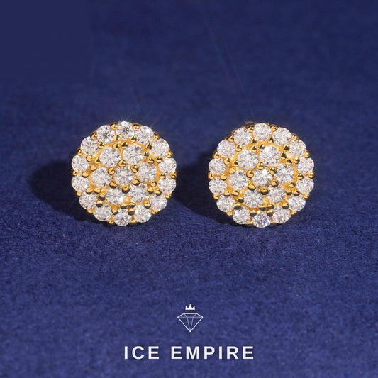 Iced Out Cluster 925 Silver Moissanite Earrings