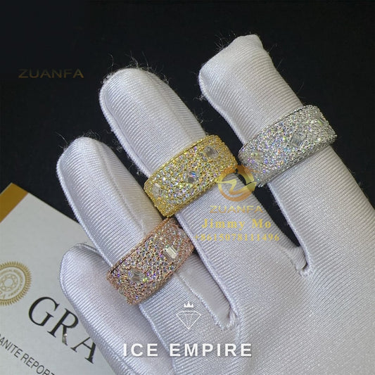 Iced Out 925 Silver Moissanite Ring