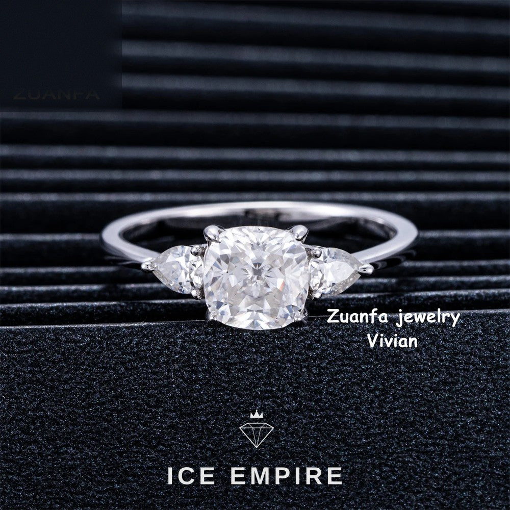 Iced Out 925 Silver Moissanite Ring